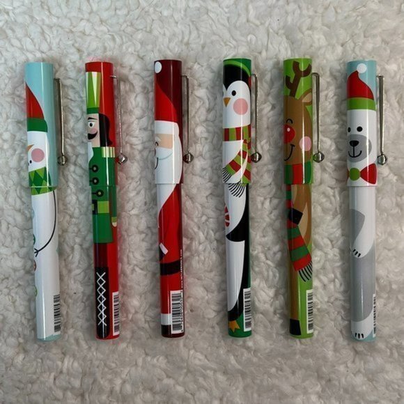 OOLY Holly Jolly Holiday Writers Ink Pen Set of 6 - Picture 4 of 4